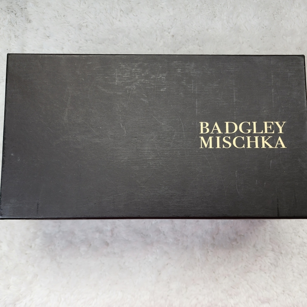 Bagley Mischka Bryon heels dress black fabric crystal decor leather sz 8.5 🎉HP - Picture 15 of 16